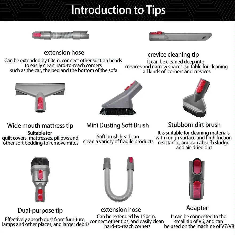 Complete Vacuum Cleaner Set for Dyson V7-v15