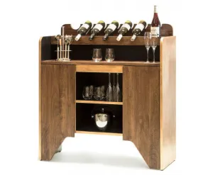 Contemporary Wooden Drinks Cabinet Wine Rack with Bottle Holders