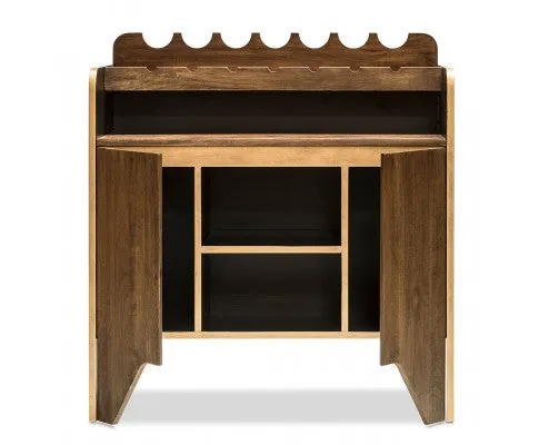 Contemporary Wooden Drinks Cabinet Wine Rack with Bottle Holders