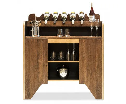 Contemporary Wooden Drinks Cabinet Wine Rack with Bottle Holders