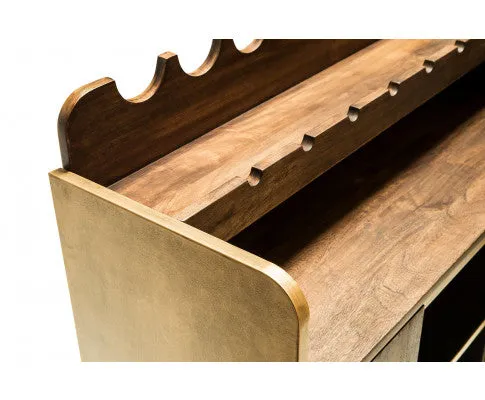 Contemporary Wooden Drinks Cabinet Wine Rack with Bottle Holders