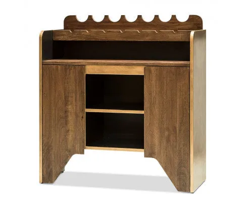 Contemporary Wooden Drinks Cabinet Wine Rack with Bottle Holders