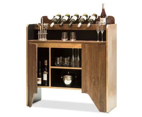 Contemporary Wooden Drinks Cabinet Wine Rack with Bottle Holders