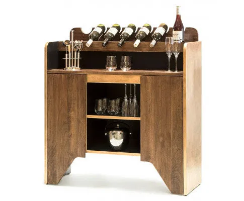 Contemporary Wooden Drinks Cabinet Wine Rack with Bottle Holders