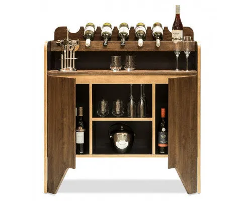 Contemporary Wooden Drinks Cabinet Wine Rack with Bottle Holders