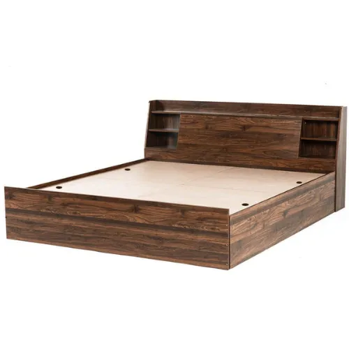 Engineered Classic Style King Size Bed with Shelves & Storage