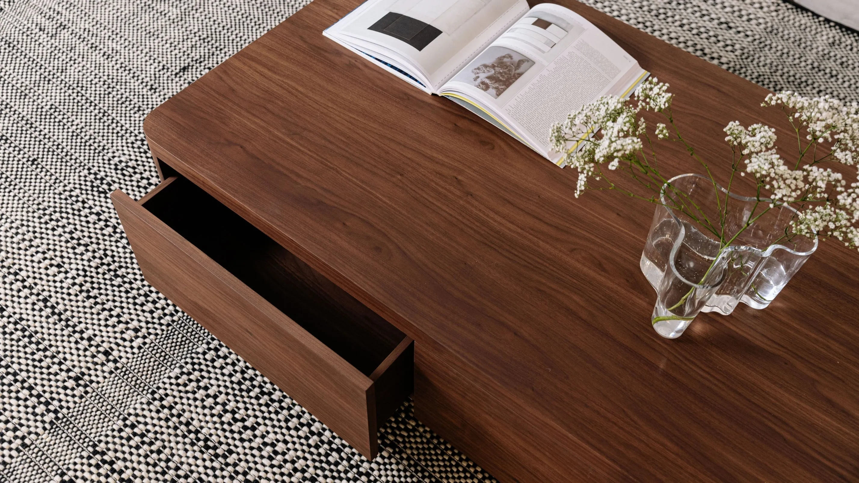 Form Storage Coffee Table, American Walnut