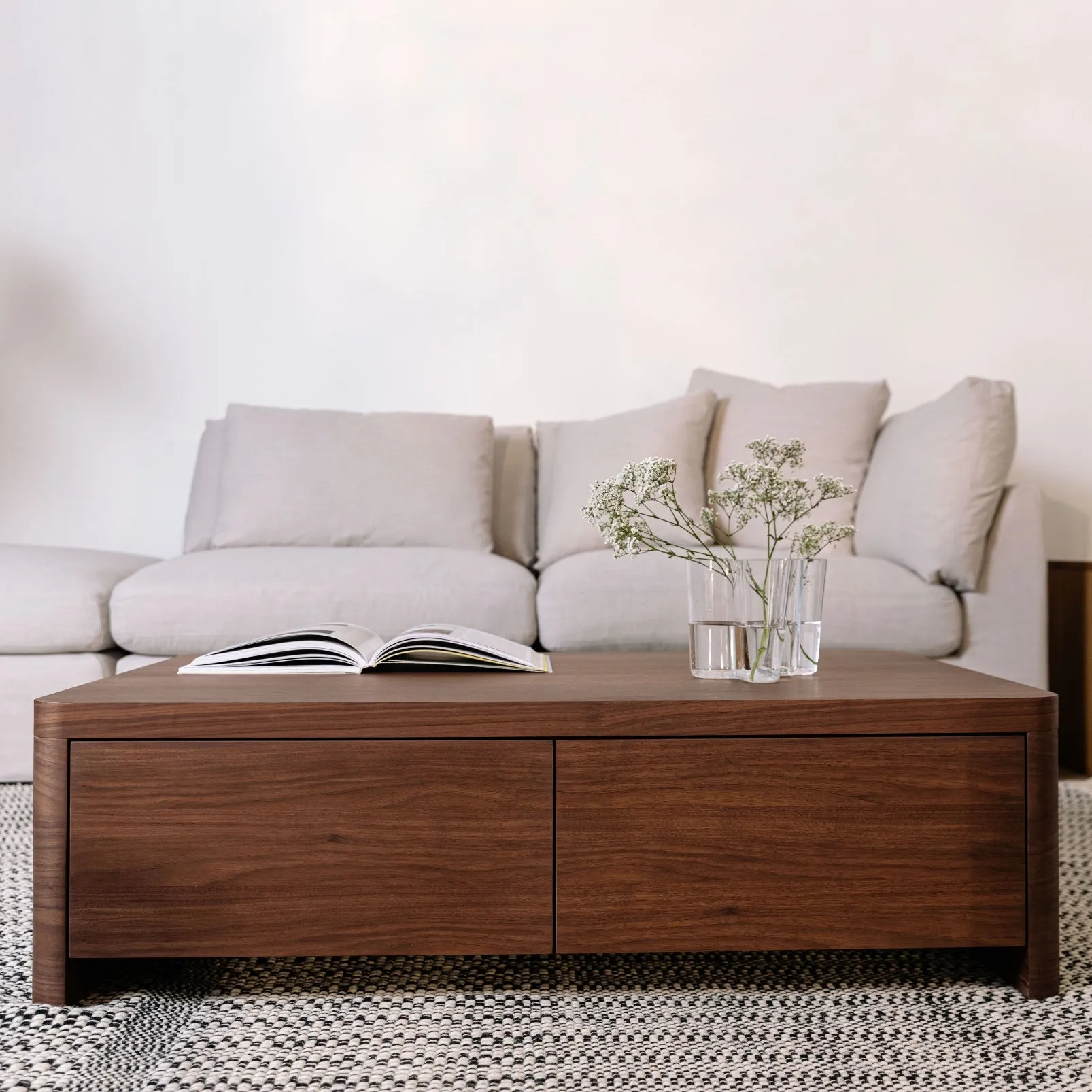 Form Storage Coffee Table, American Walnut