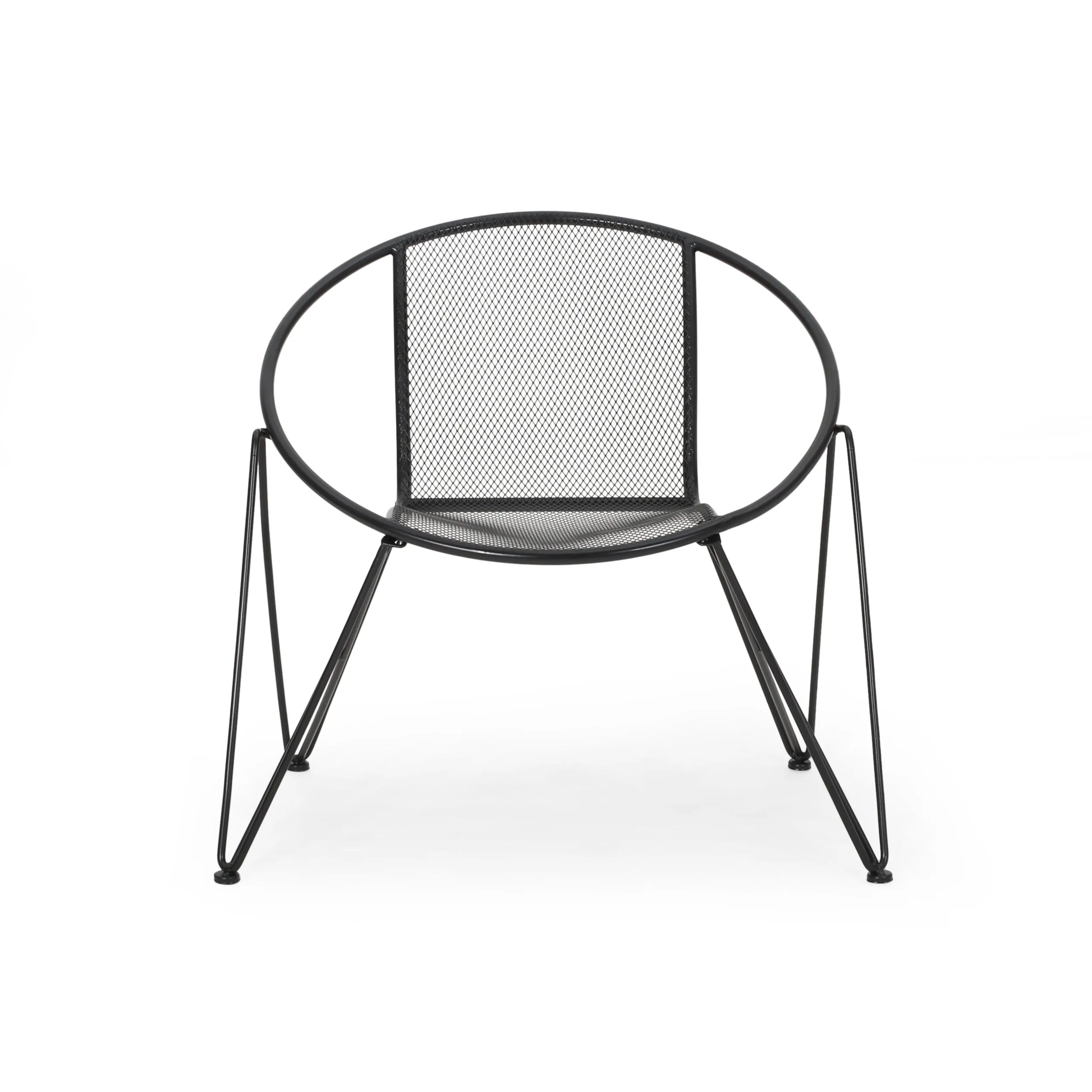 Graham Modern Outdoor Iron Club Chair (Set of 2)
