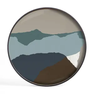 Graphite Wabi Sabi Extra Large Round Glass Tray