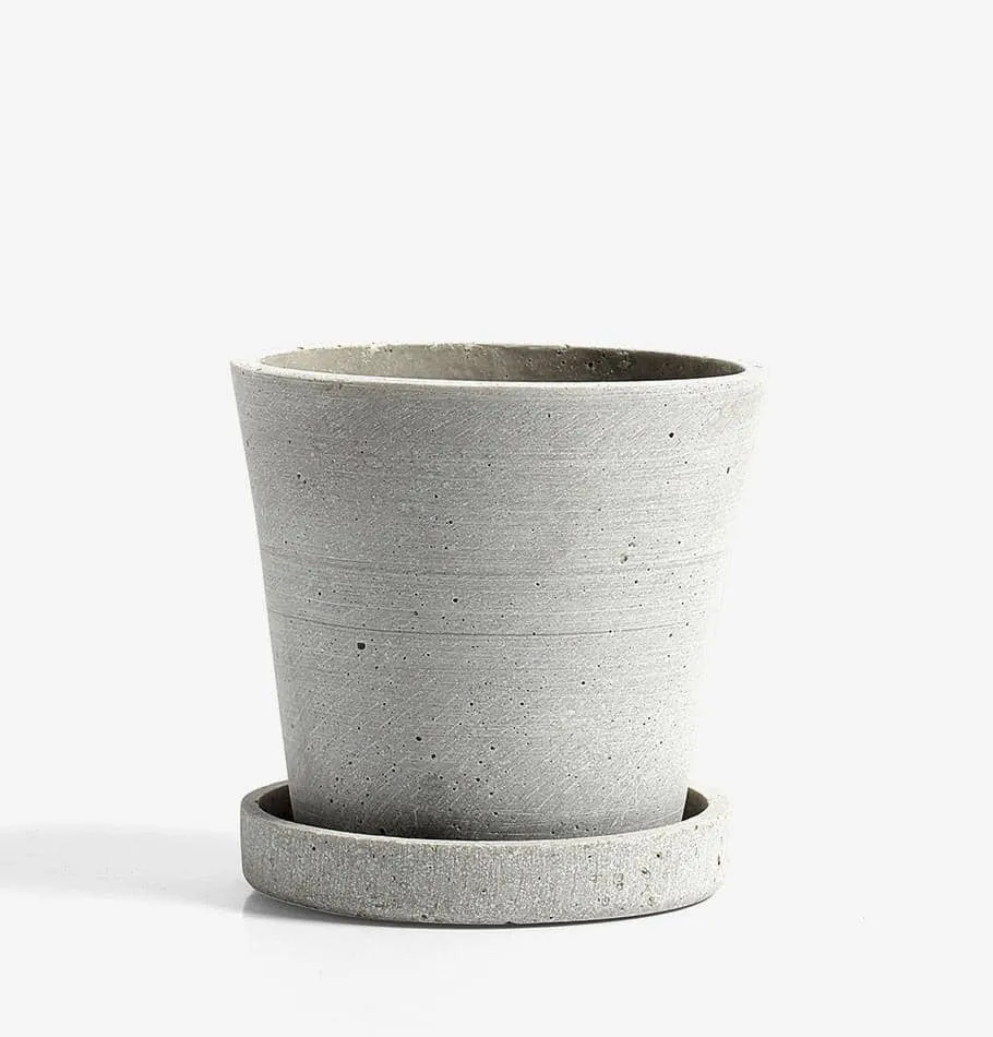 HAY Small Flowerpot with Saucer - Grey