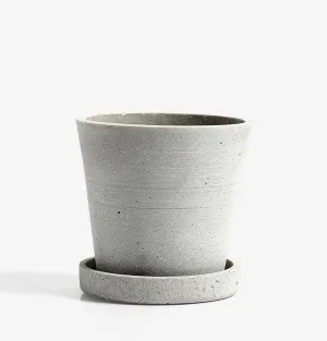 HAY Small Flowerpot with Saucer - Grey