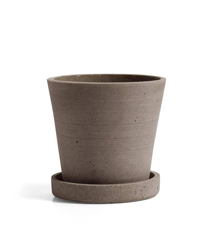 HAY Small Flowerpot with Saucer - Terracotta