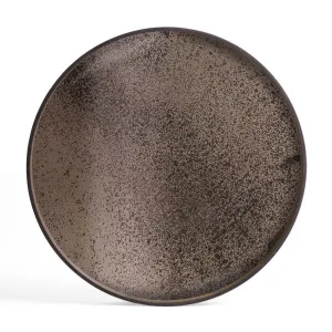 Heavy Aged Bronze Extra Large Round Mirror Tray