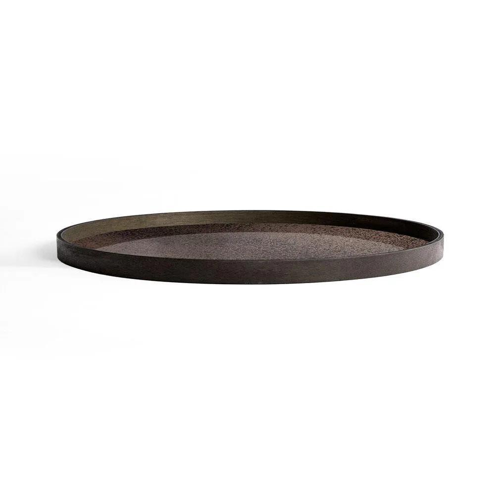 Heavy Aged Bronze Extra Large Round Mirror Tray