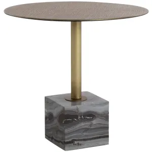 Kata 32" Round Bistro Table, Grey Marble