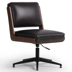 Landon Leather Desk Chair, Sonoma Black