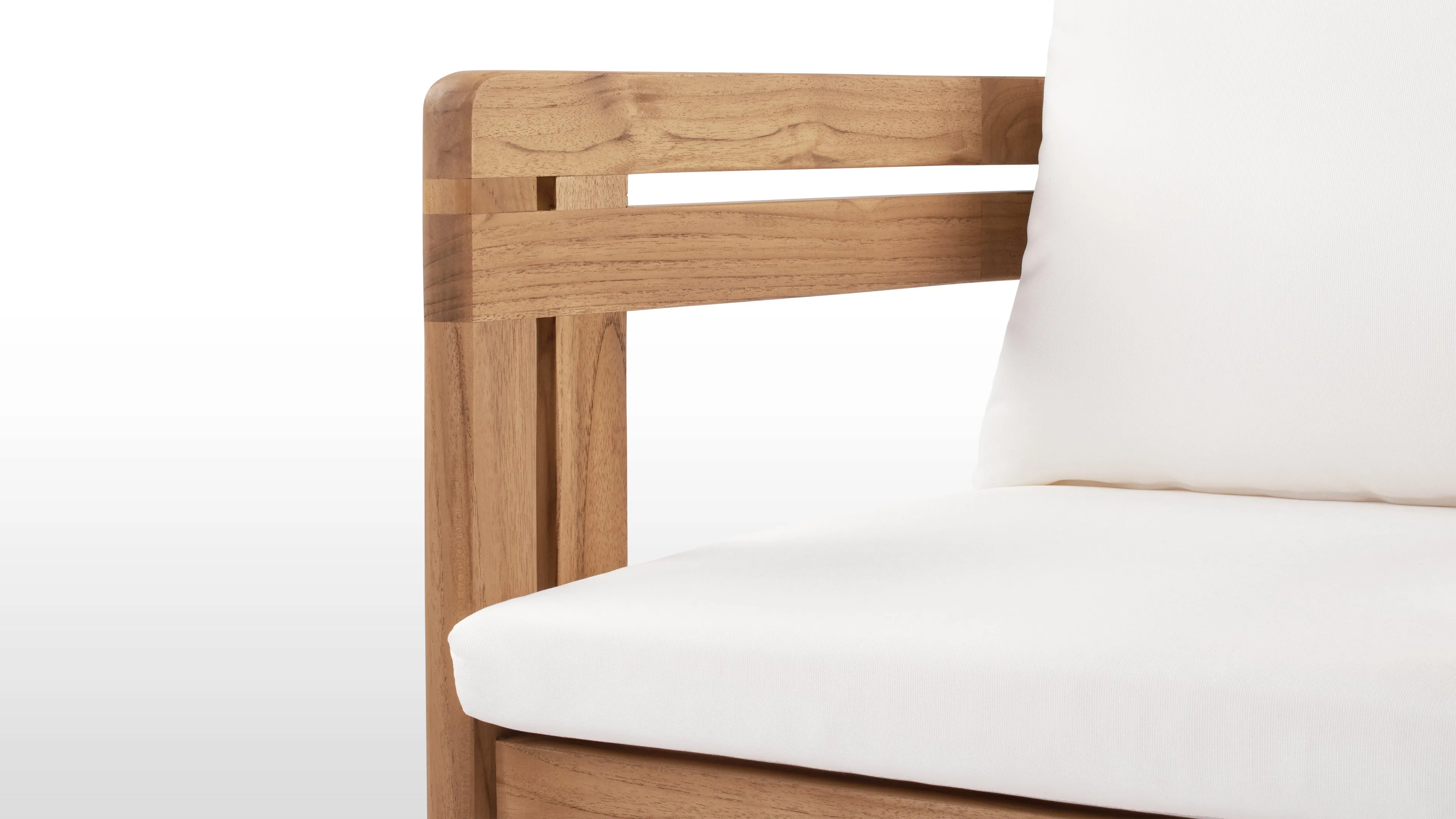 Lusso - Lusso Outdoor Dining Chair, Natural Teak with White Cushions