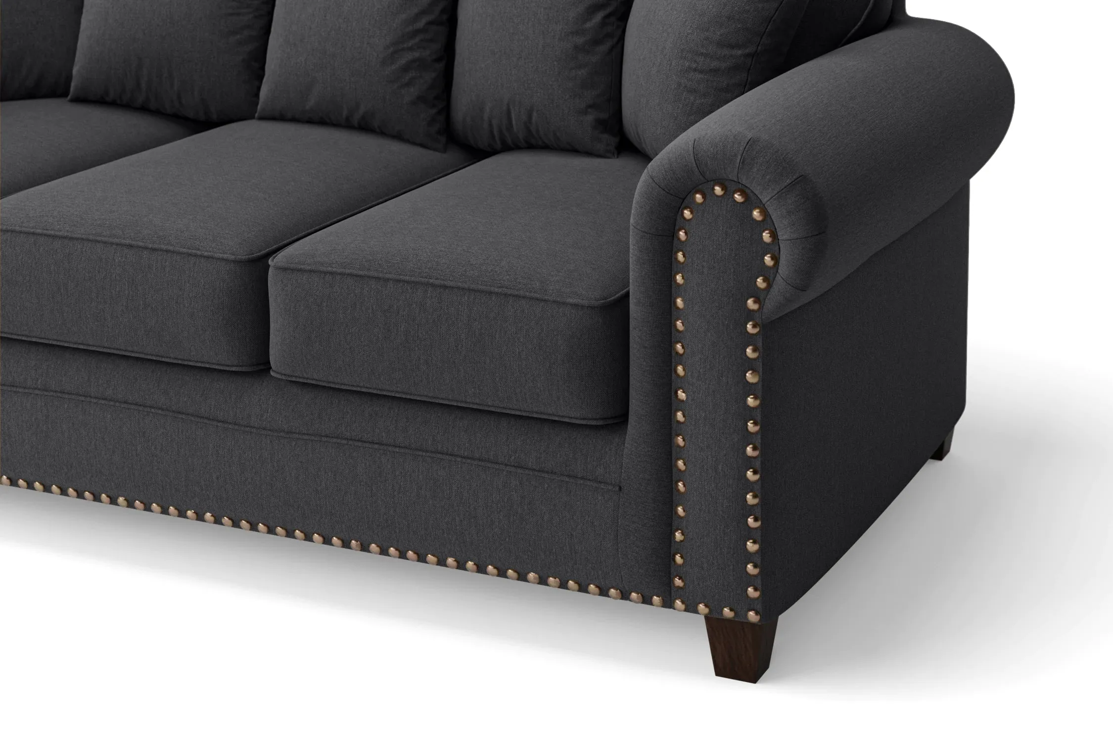 Marano 2 Seater Sofa Dark Grey Linen Fabric