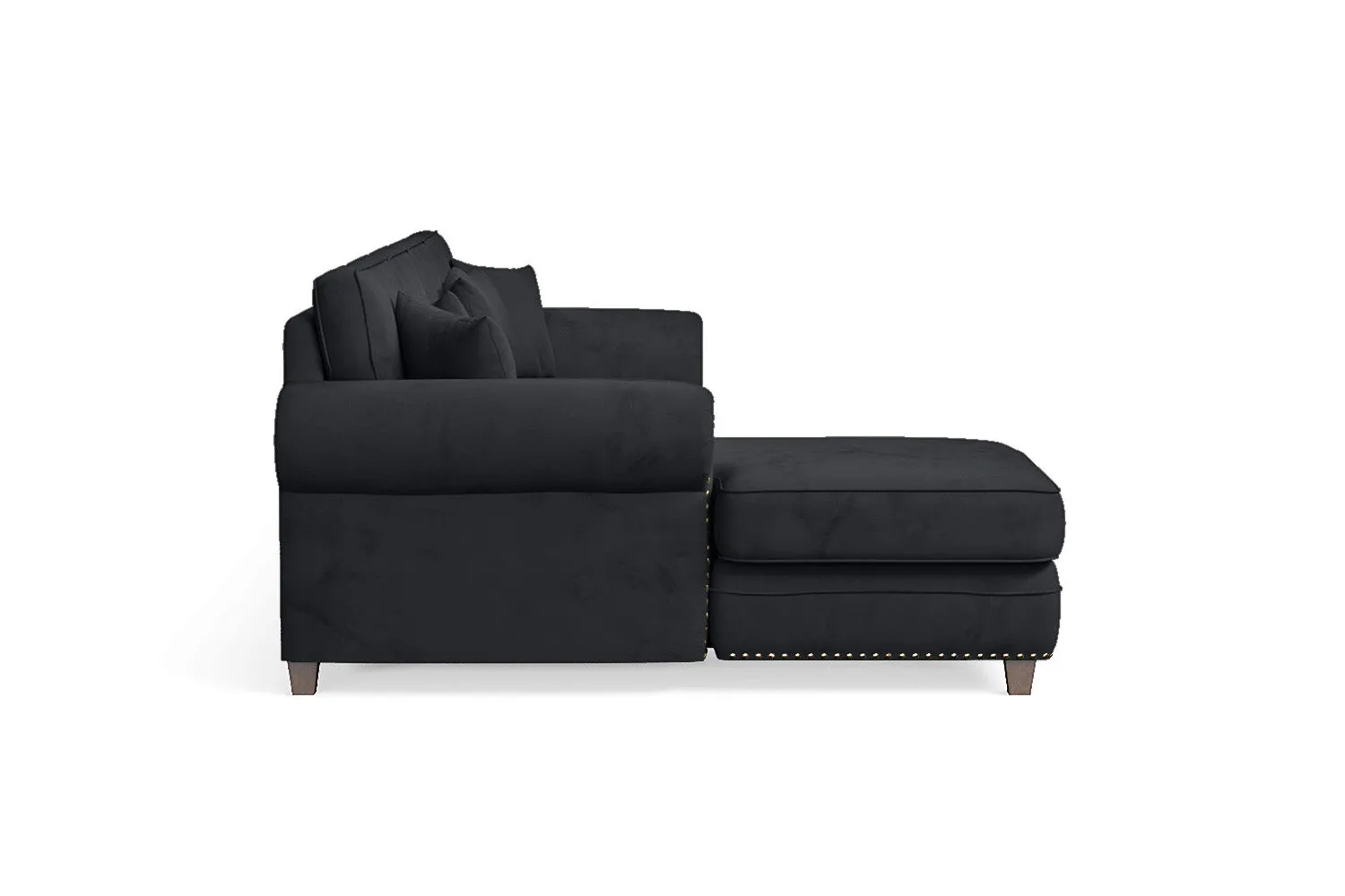 Marano Dark Grey Velvet 4-Seater Left-Hand Facing Chaise Lounge Corner Sofa with Elegant Design and Plush Comfort