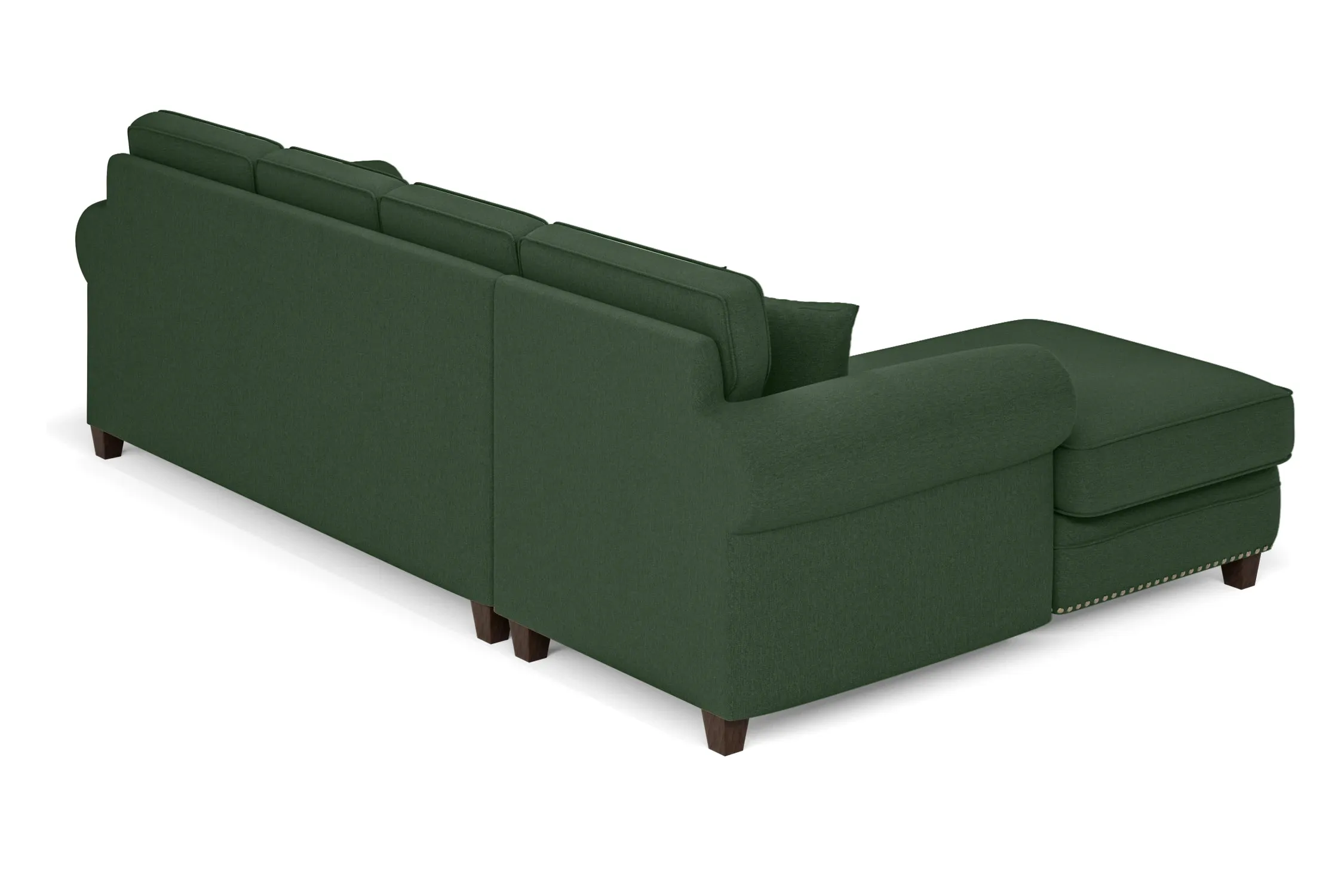 Marano 4 Seater Left Hand Facing Chaise Lounge Corner Sofa Forest Green Linen Fabric