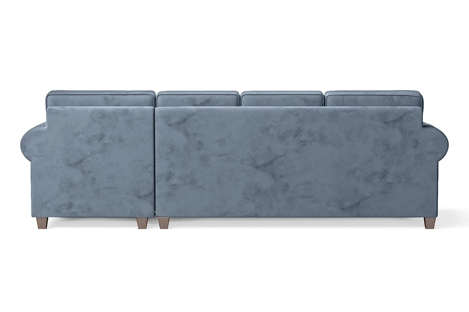 Marano 4 Seater Right Hand Facing Chaise Lounge Corner Sofa Baby Blue Velvet