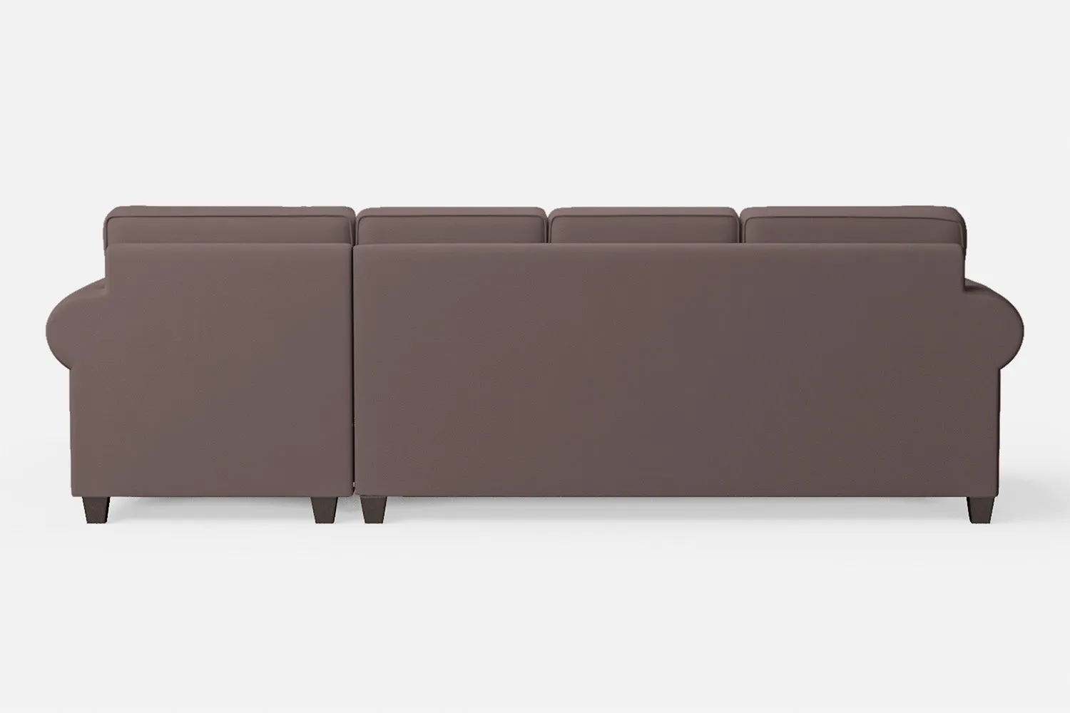 Marano 4 Seater Right Hand Facing Chaise Lounge Corner Sofa Rose Taupe Leather