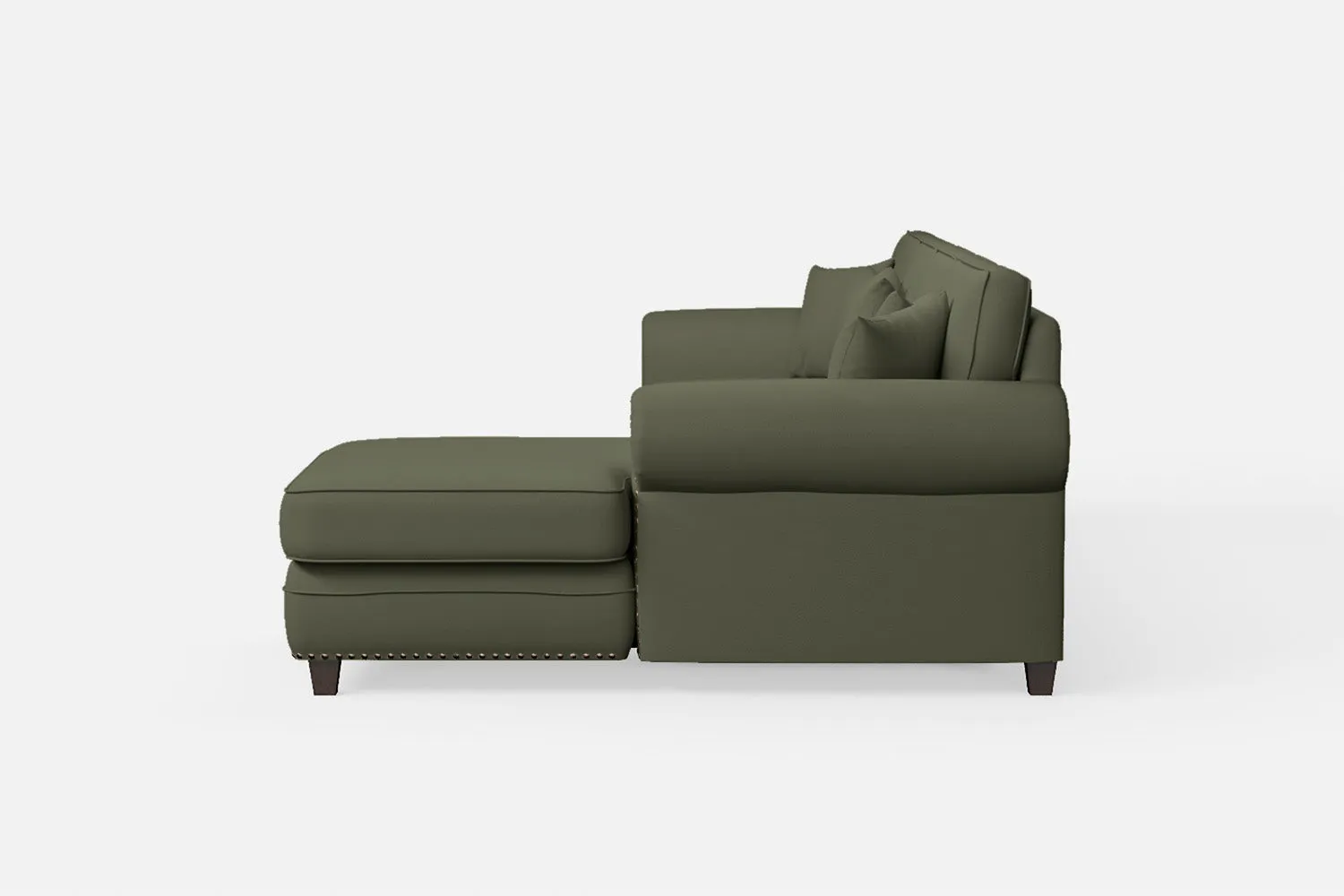 Marano 4 Seater Right Hand Facing Chaise Lounge Corner Sofa Sage Leather