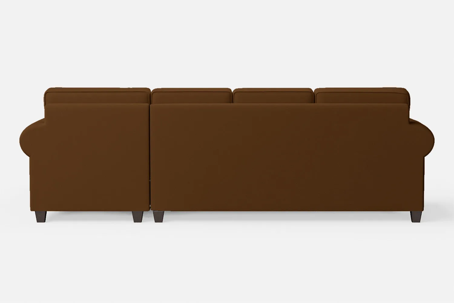 Marano 4 Seater Right Hand Facing Chaise Lounge Corner Sofa Walnut Brown Leather