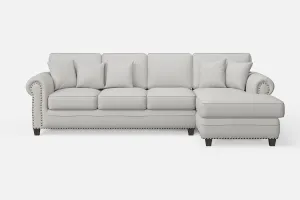 Marano 4 Seater Right Hand Facing Chaise Lounge Corner Sofa White Leather