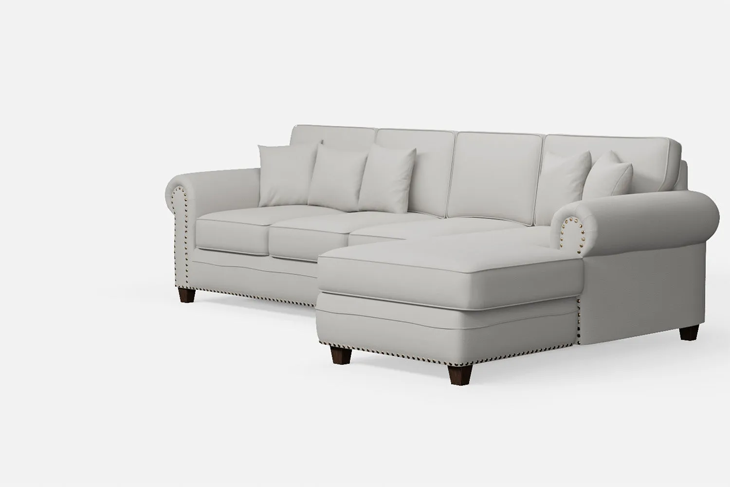 Marano 4 Seater Right Hand Facing Chaise Lounge Corner Sofa White Leather