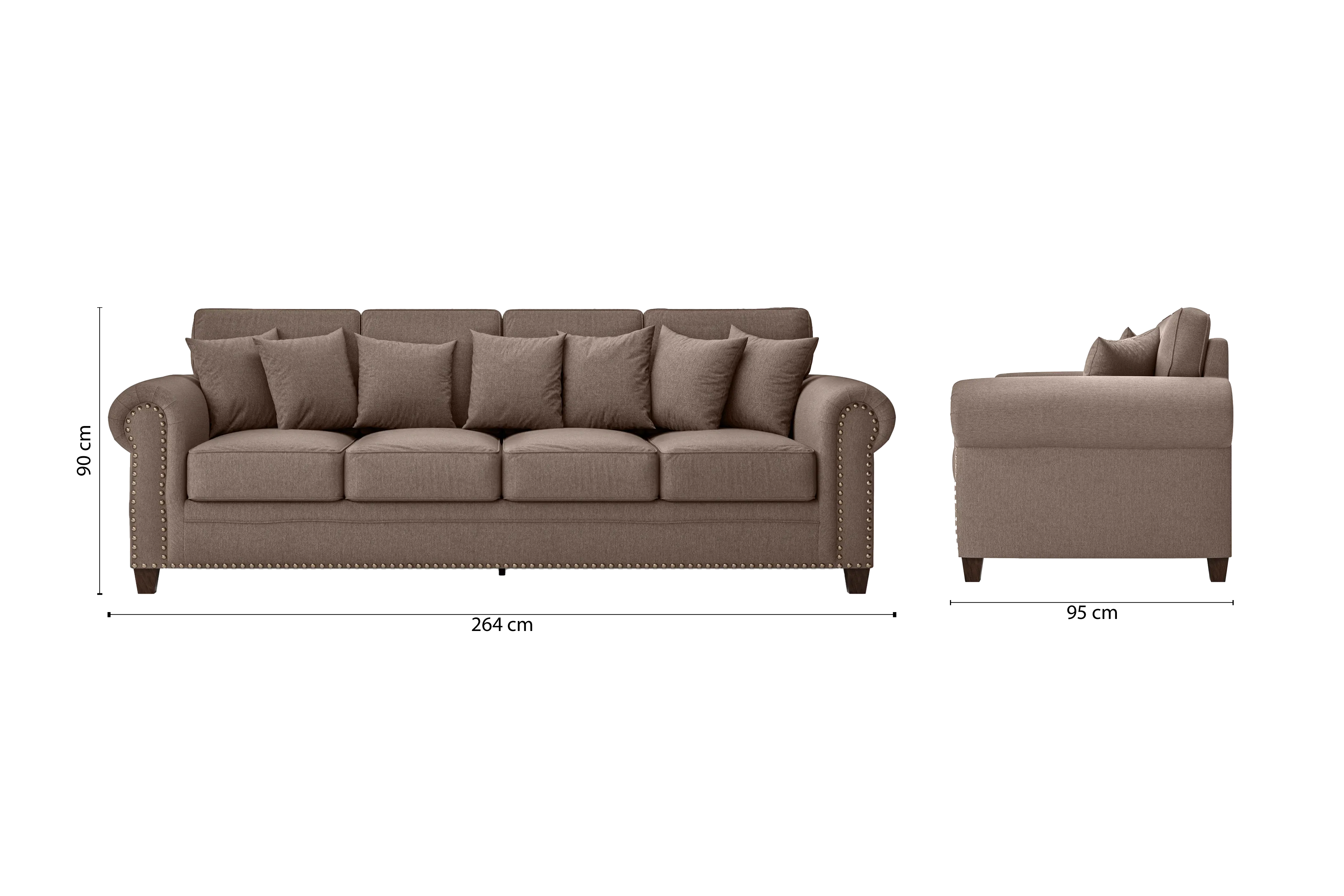 Marano 4 Seater Sofa Caramel Linen Fabric