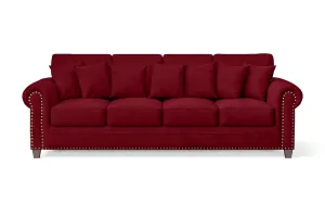 Marano 4 Seater Sofa Red Velvet