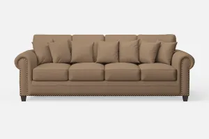 Marano 4 Seater Sofa Stone Leather