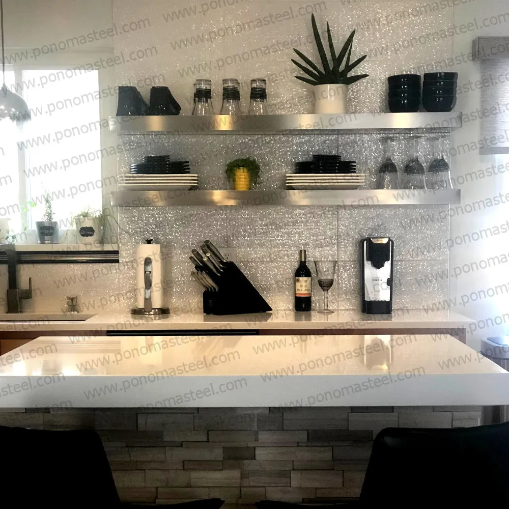 Metal shelves 53"- 57" (cm. 135 - 145) made-to-order floating shelves Ponoma®