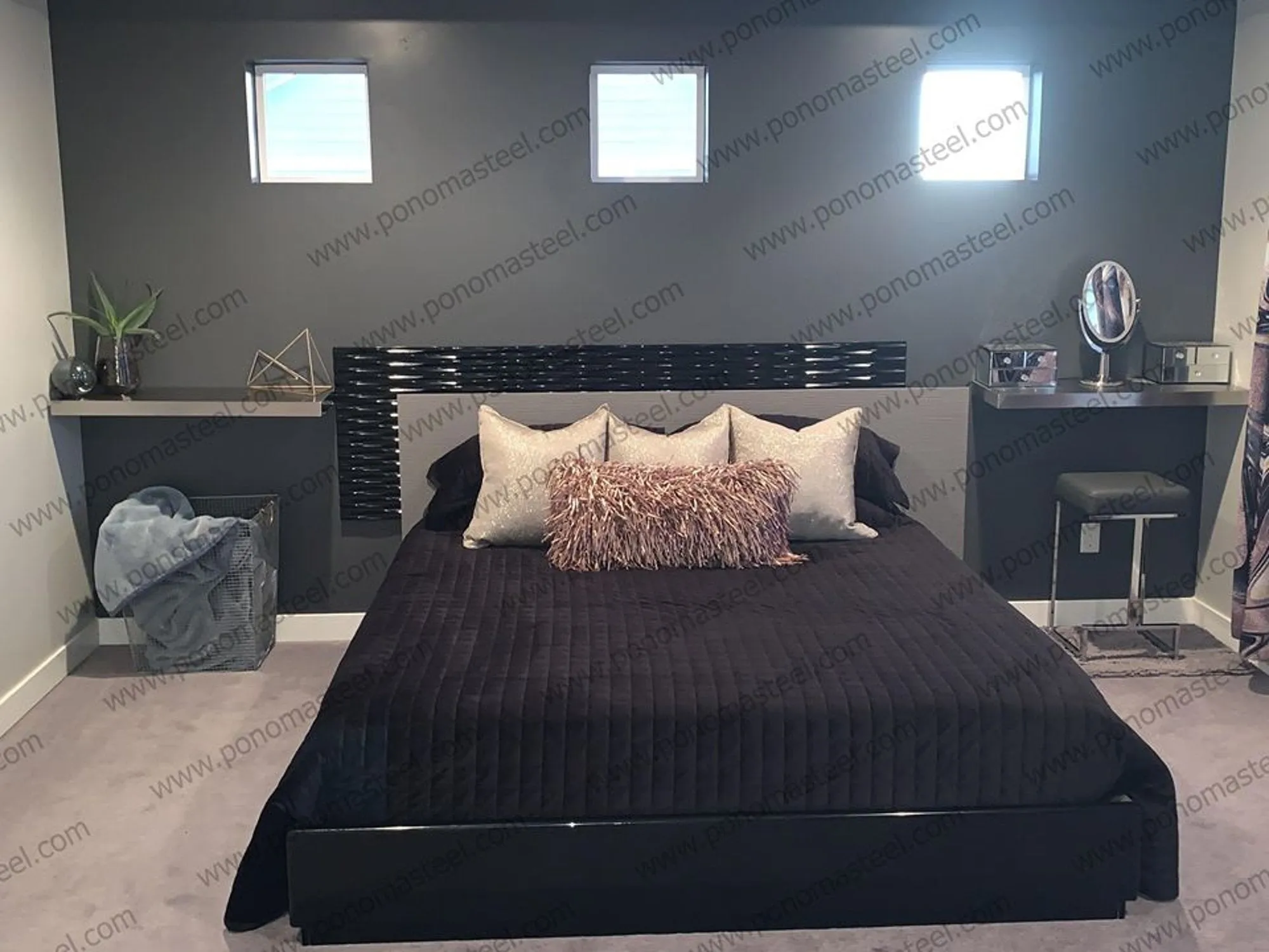 Metal shelves 53"- 57" (cm. 135 - 145) made-to-order floating shelves Ponoma®