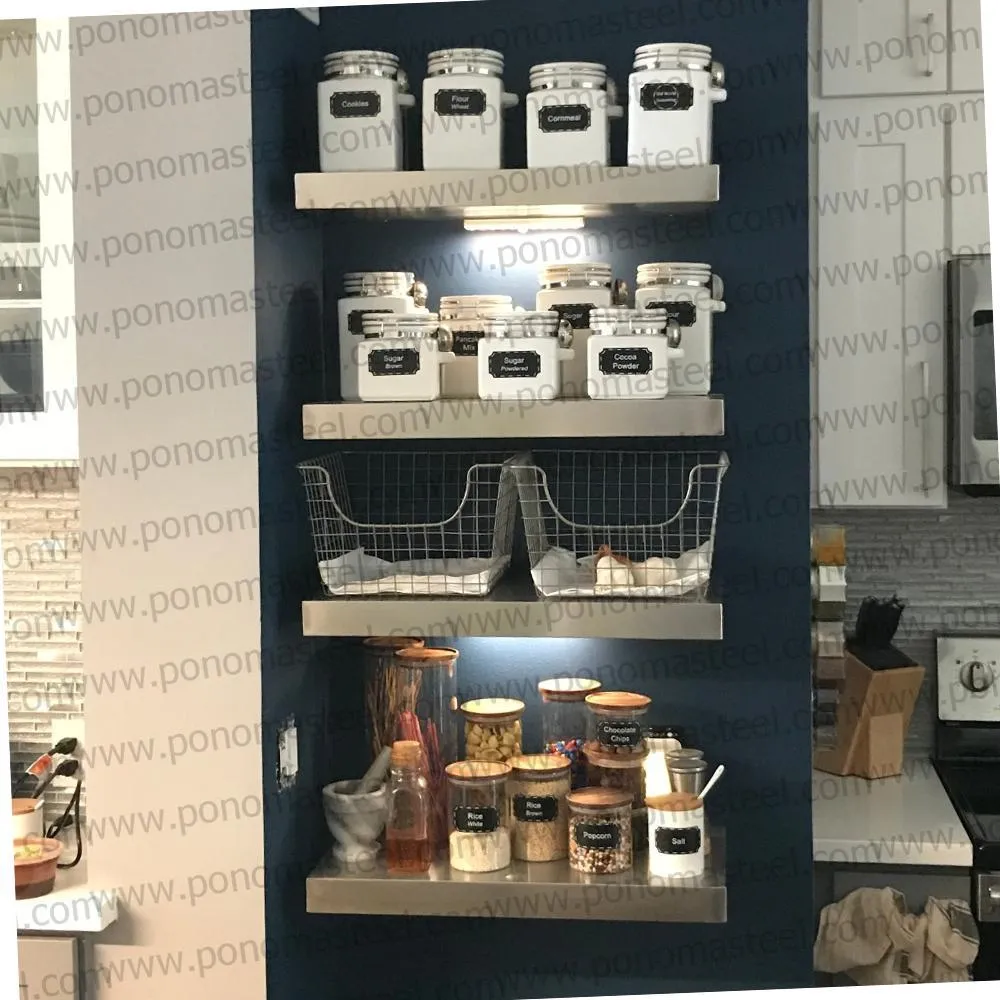 Metal shelves 53"- 57" (cm. 135 - 145) made-to-order floating shelves Ponoma®