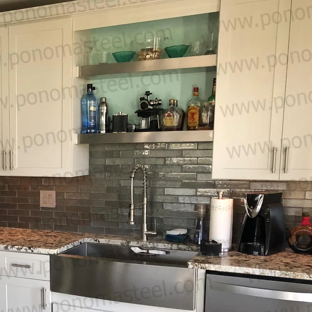 Metal shelves 53"- 57" (cm. 135 - 145) made-to-order floating shelves Ponoma®