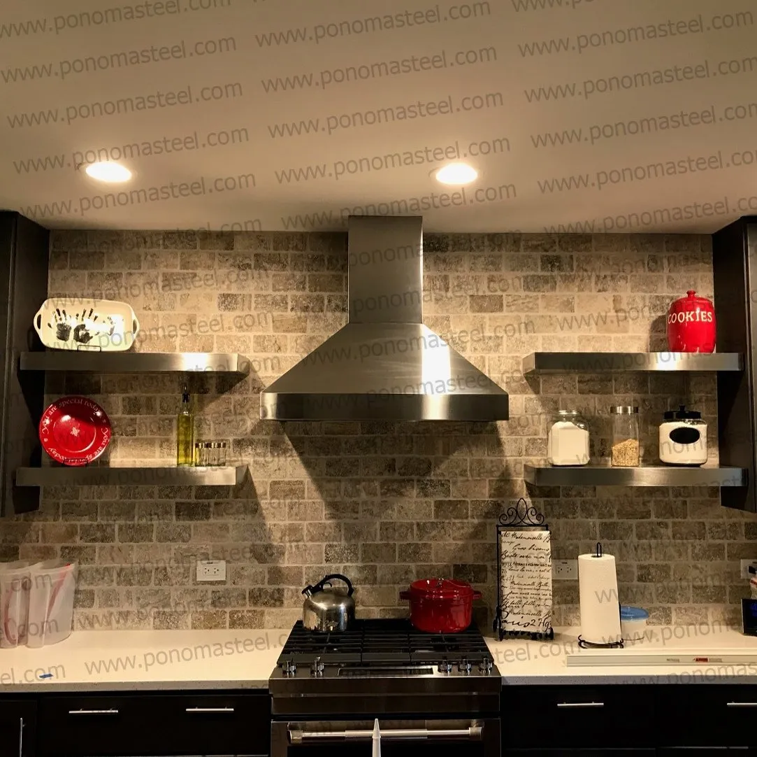 Metal shelves 53"- 57" (cm. 135 - 145) made-to-order floating shelves Ponoma®