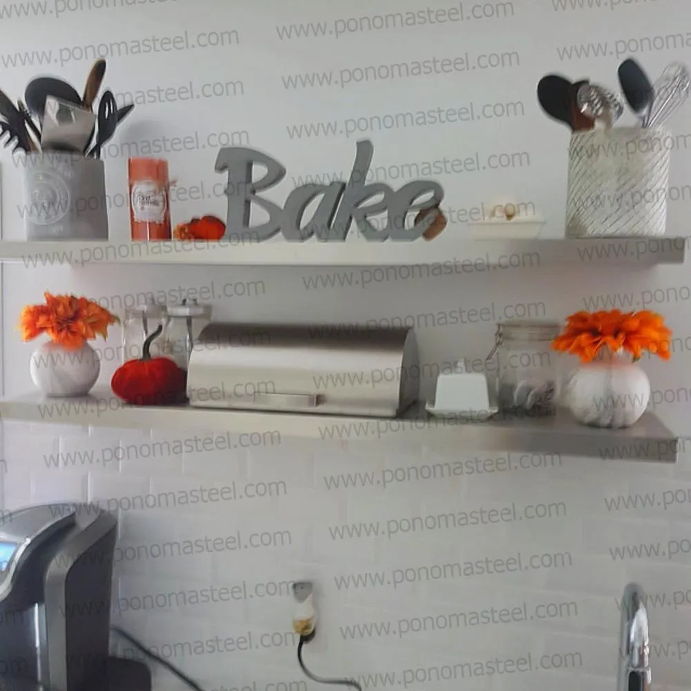 Metal shelves 53"- 57" (cm. 135 - 145) made-to-order floating shelves Ponoma®