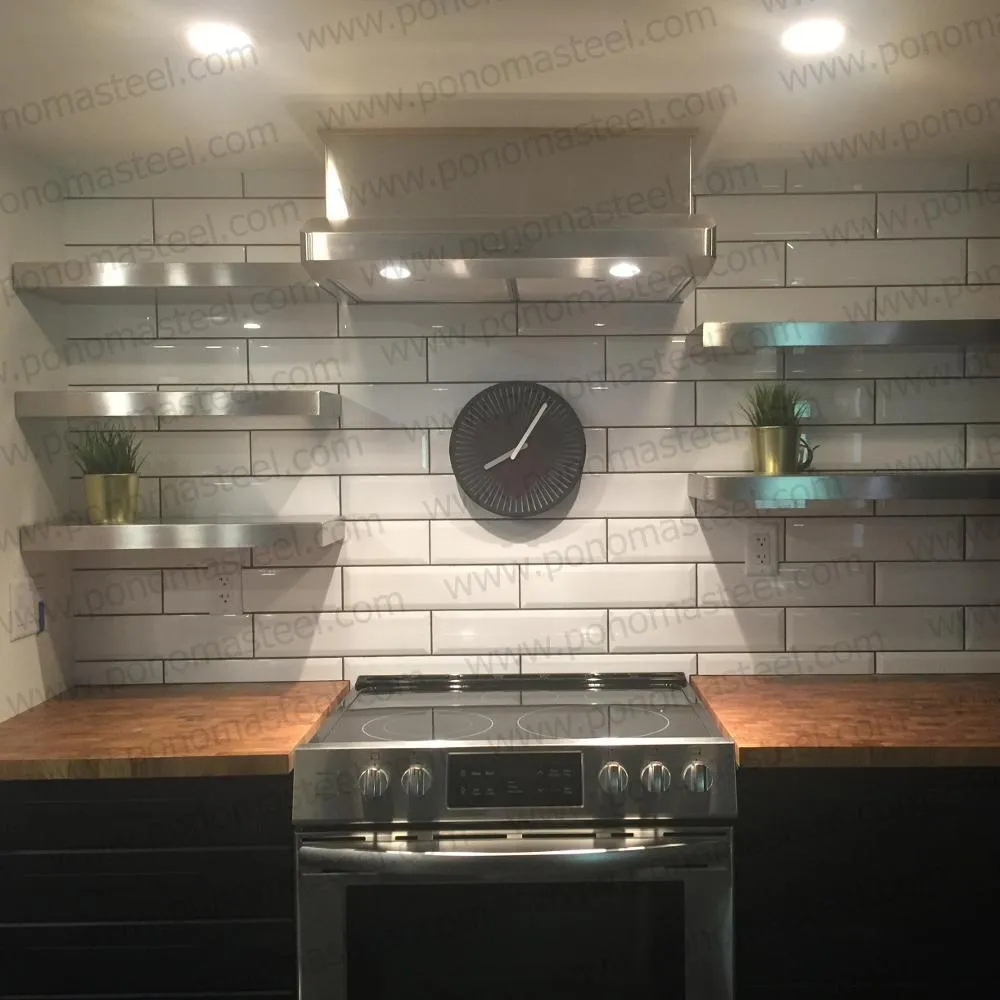 Metal shelves 53"- 57" (cm. 135 - 145) made-to-order floating shelves Ponoma®