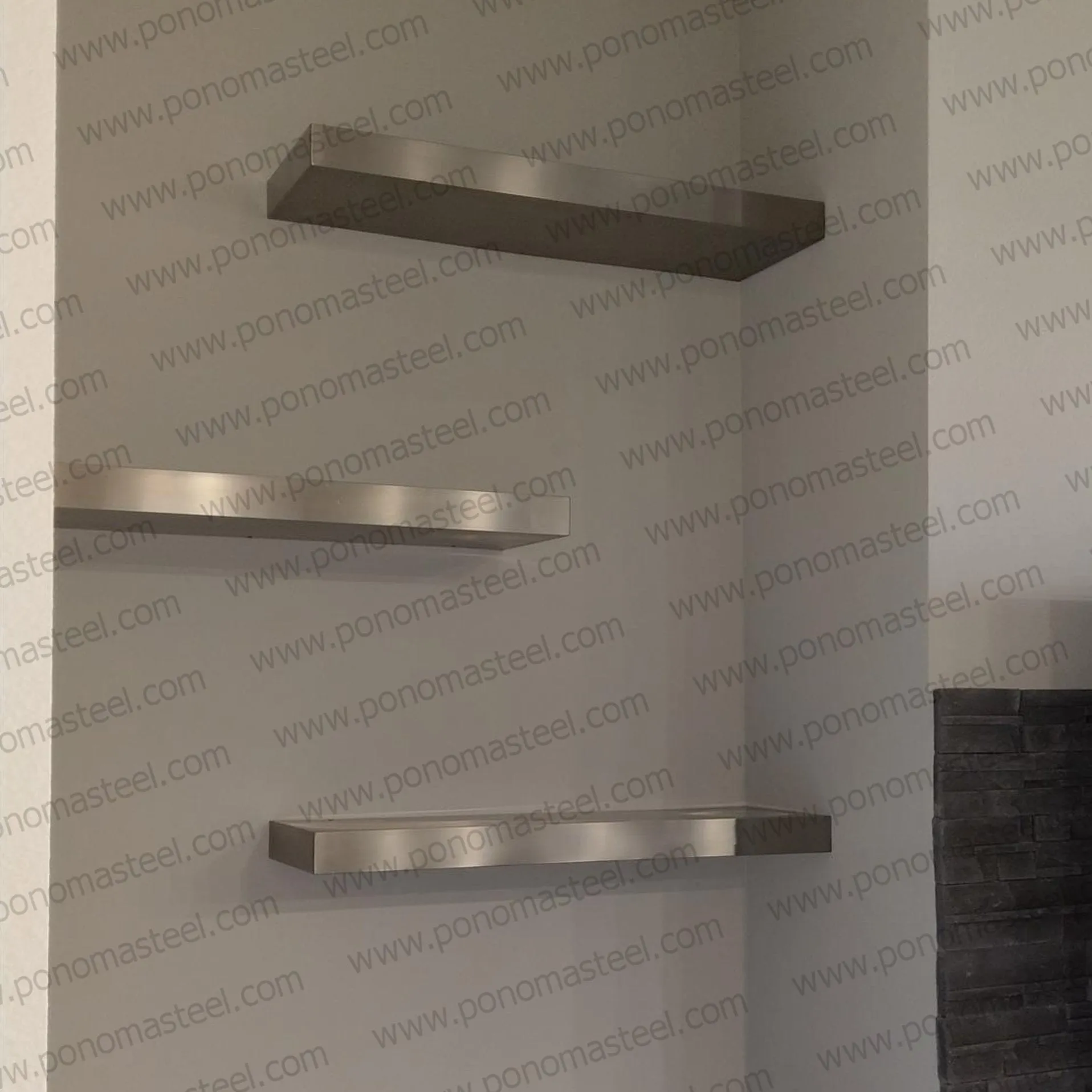 Metal shelves 53"- 57" (cm. 135 - 145) made-to-order floating shelves Ponoma®
