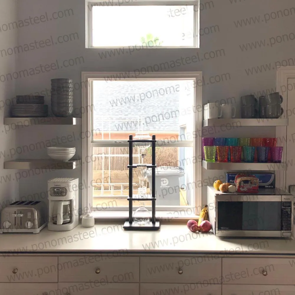 Metal shelves 53"- 57" (cm. 135 - 145) made-to-order floating shelves Ponoma®