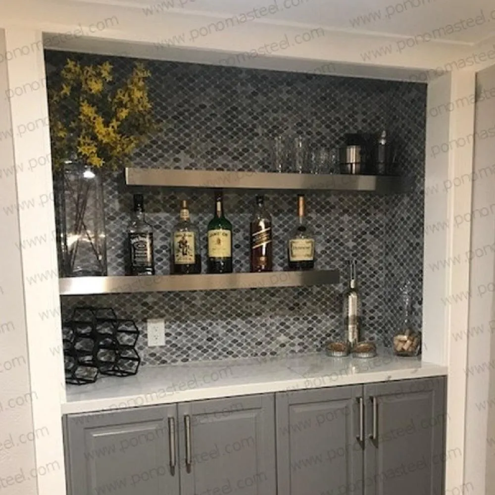 Metal shelves 53"- 57" (cm. 135 - 145) made-to-order floating shelves Ponoma®