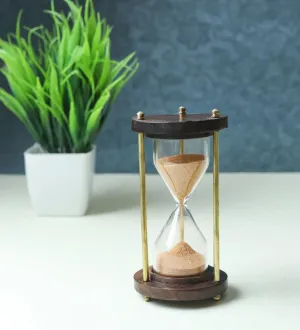 METROMANTAR Unique Wooden Handcrafted Sand Hour Glass Clock, Best for Desk Use and Office Desk