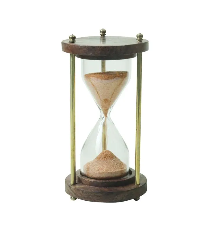 METROMANTAR Unique Wooden Handcrafted Sand Hour Glass Clock, Best for Desk Use and Office Desk