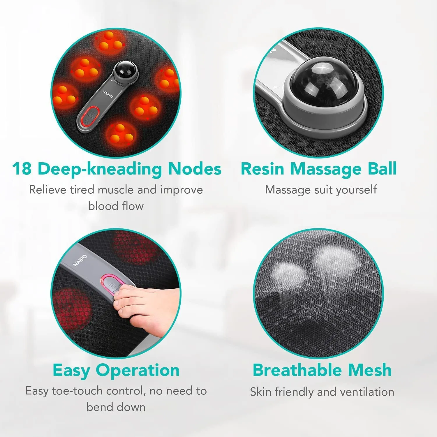 Naipo Foot Massager with Heat and Deep Kneading