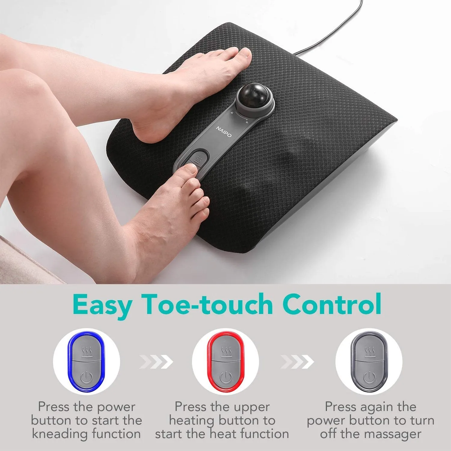 Naipo Foot Massager with Heat and Deep Kneading