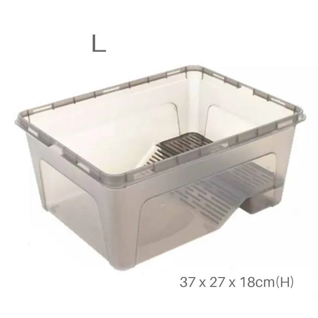 Plastic Turtle Tank w/platform Black