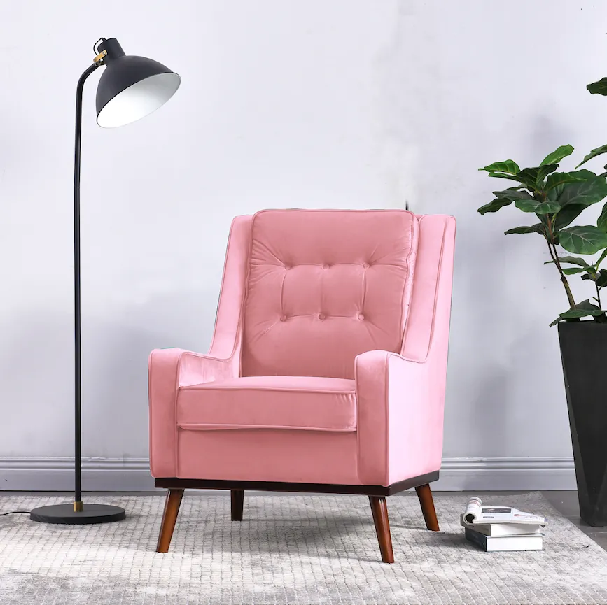 Rubeza Scott Armchair - Taffy Pink